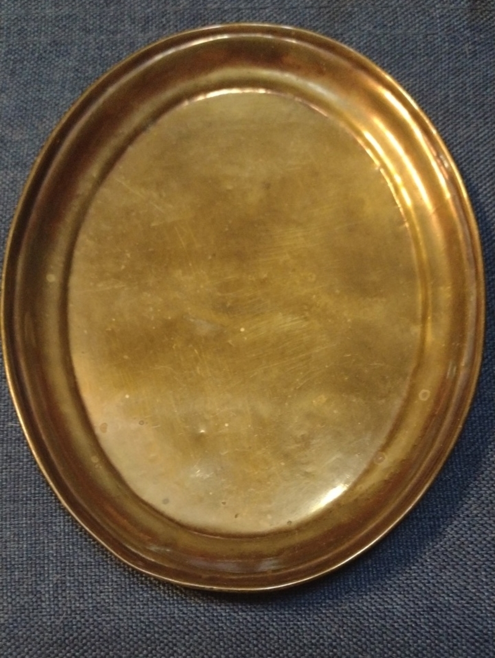 Brass Decorative Oval Tray - Gold Finish